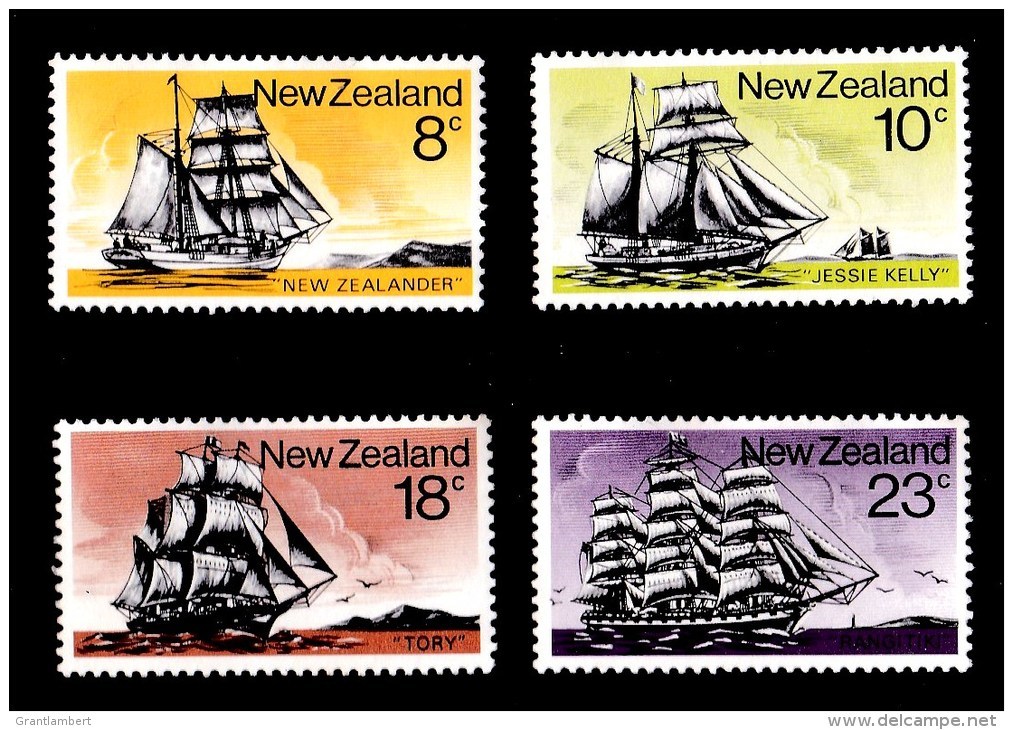 New Zealand 1975 Sailing Ships 4 Values Mint No Gum - Used Stamps