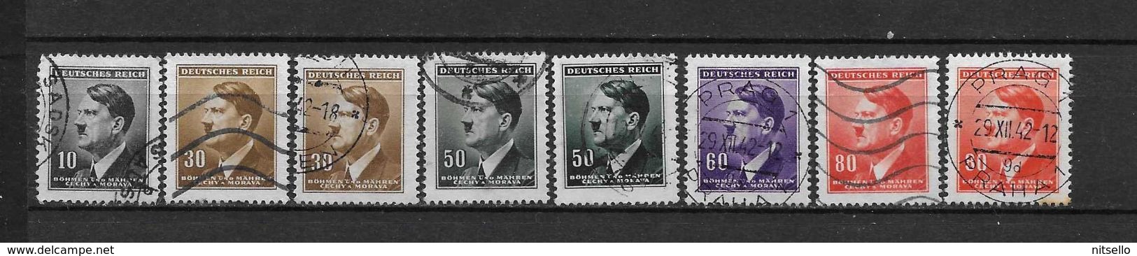 LOTE 2148  ///  BOHEMIA Y MORAVIA   YVERT Nº:  LOTE DE SELLOS DE LA SERIE 77/82 - Used Stamps