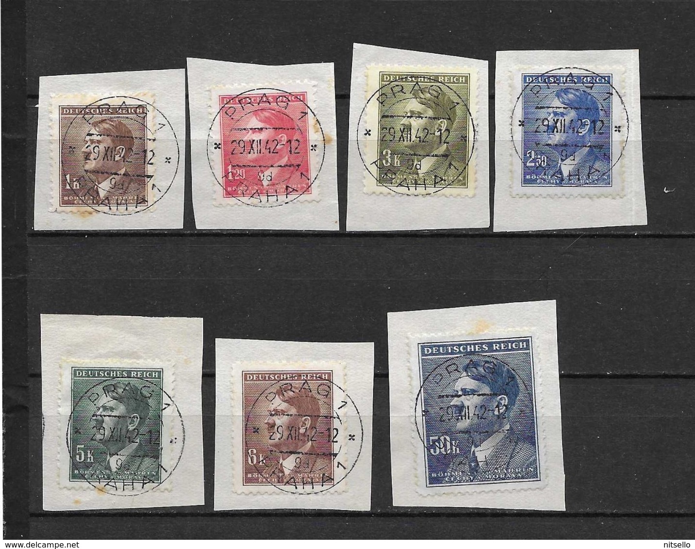 LOTE 1659  ///  BOHEMIA Y MORAVIA   YVERT Nº:  LOTE DE SELLOS DE LA SERIE 77/98A EN PAPEL CON MATASELLO COMPLETO - Used Stamps