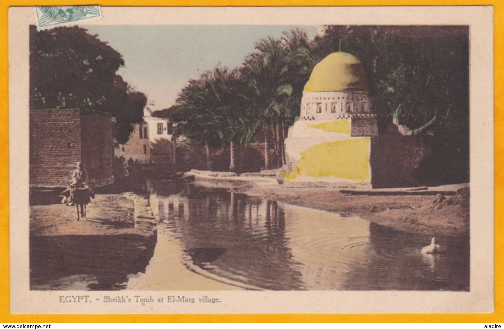 1919 - CP D' Alexandrie, Poste Française, Egypte Vers Paris  - 5 C Type Blanc Alexandrie  ​- Vue Tombeau D'un Cheikh - Storia Postale