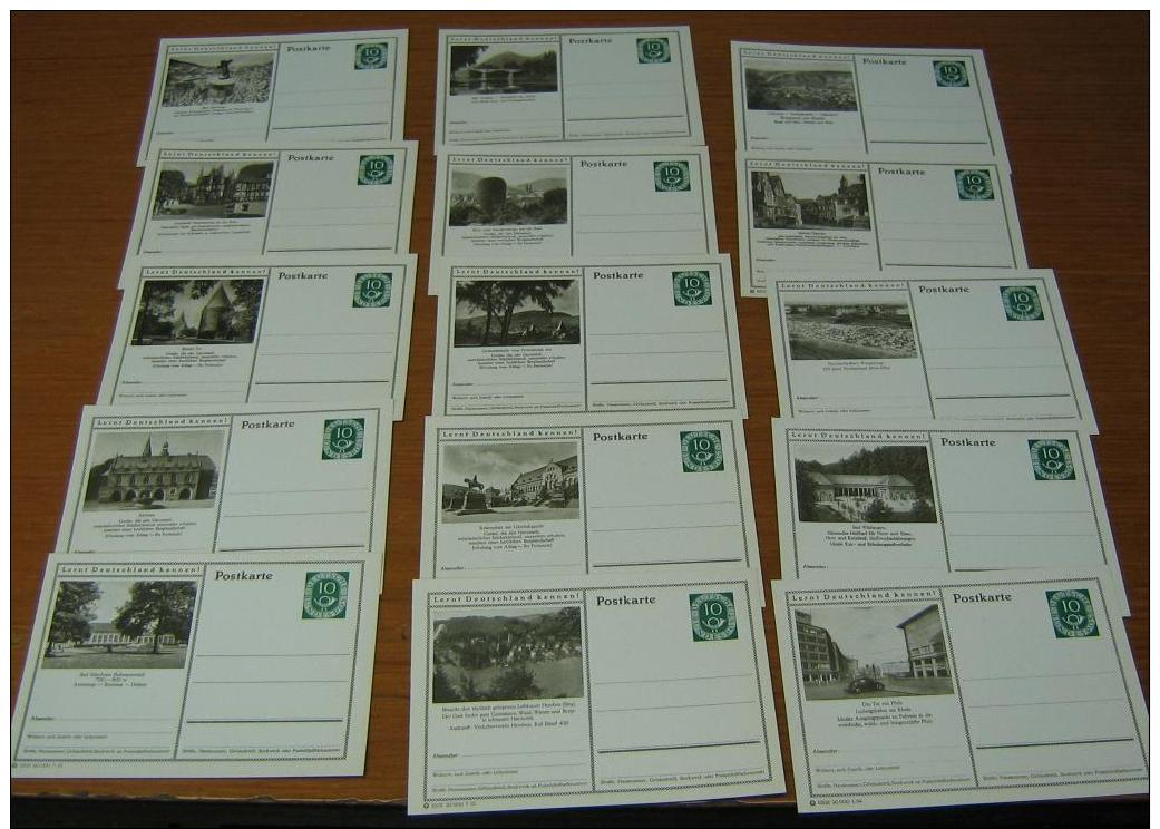 Z23932)Bund Posthorn-GA P 17, 15 Verschiedene, Ungebraucht - Cartes Postales - Neuves