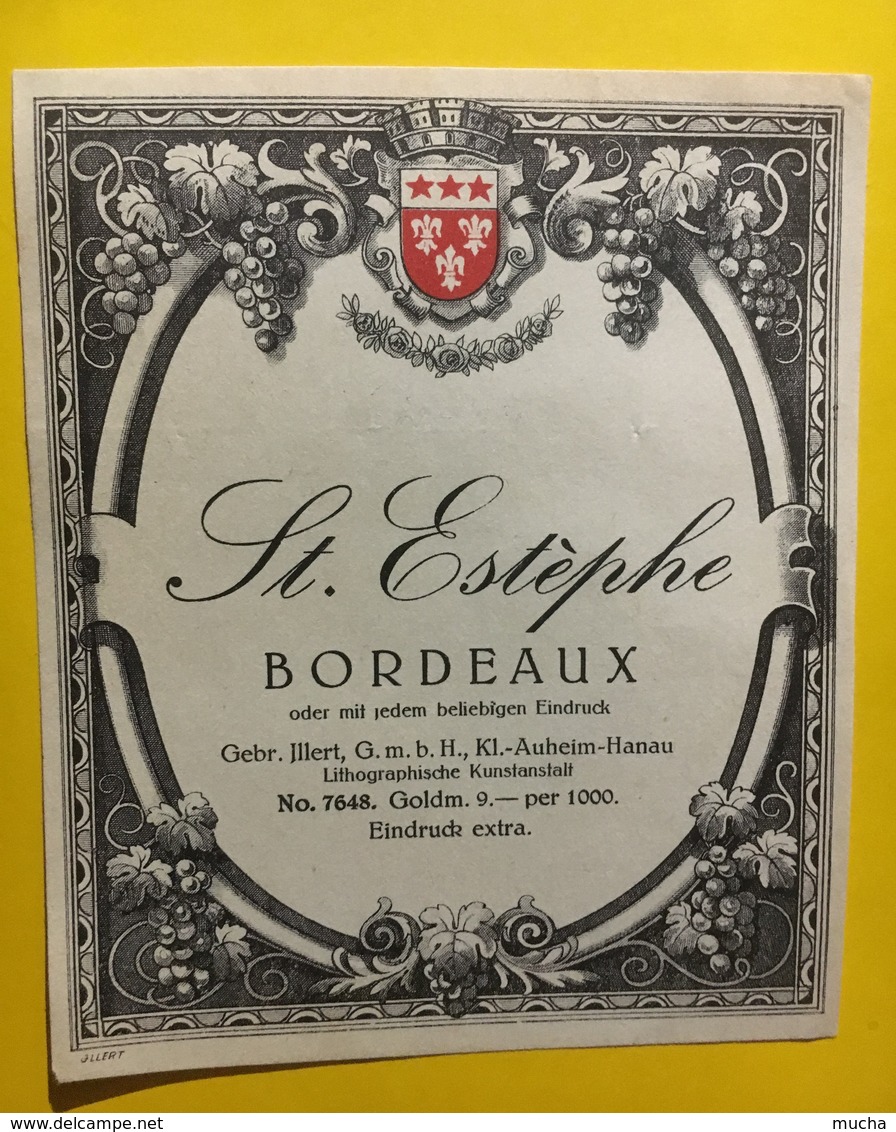 6996 -  St.Estèphe Modèle D'imprimerie Voir Description - Bordeaux