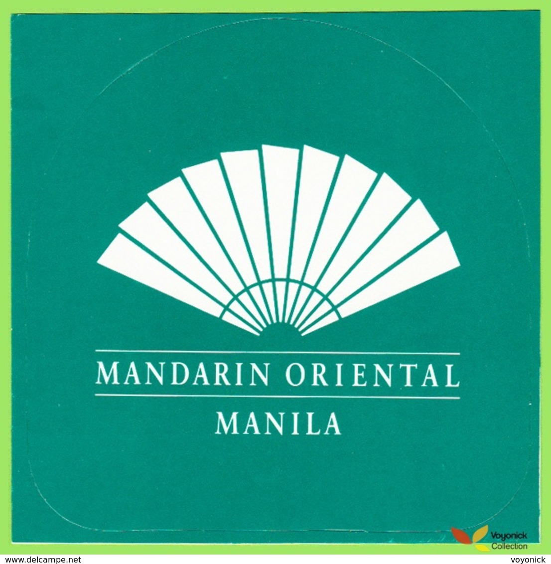 Voyo  HOTEL MANDARIN ORIENTAL Manila Philippines Hotel Label  Sticker 1980s - Hotel Labels