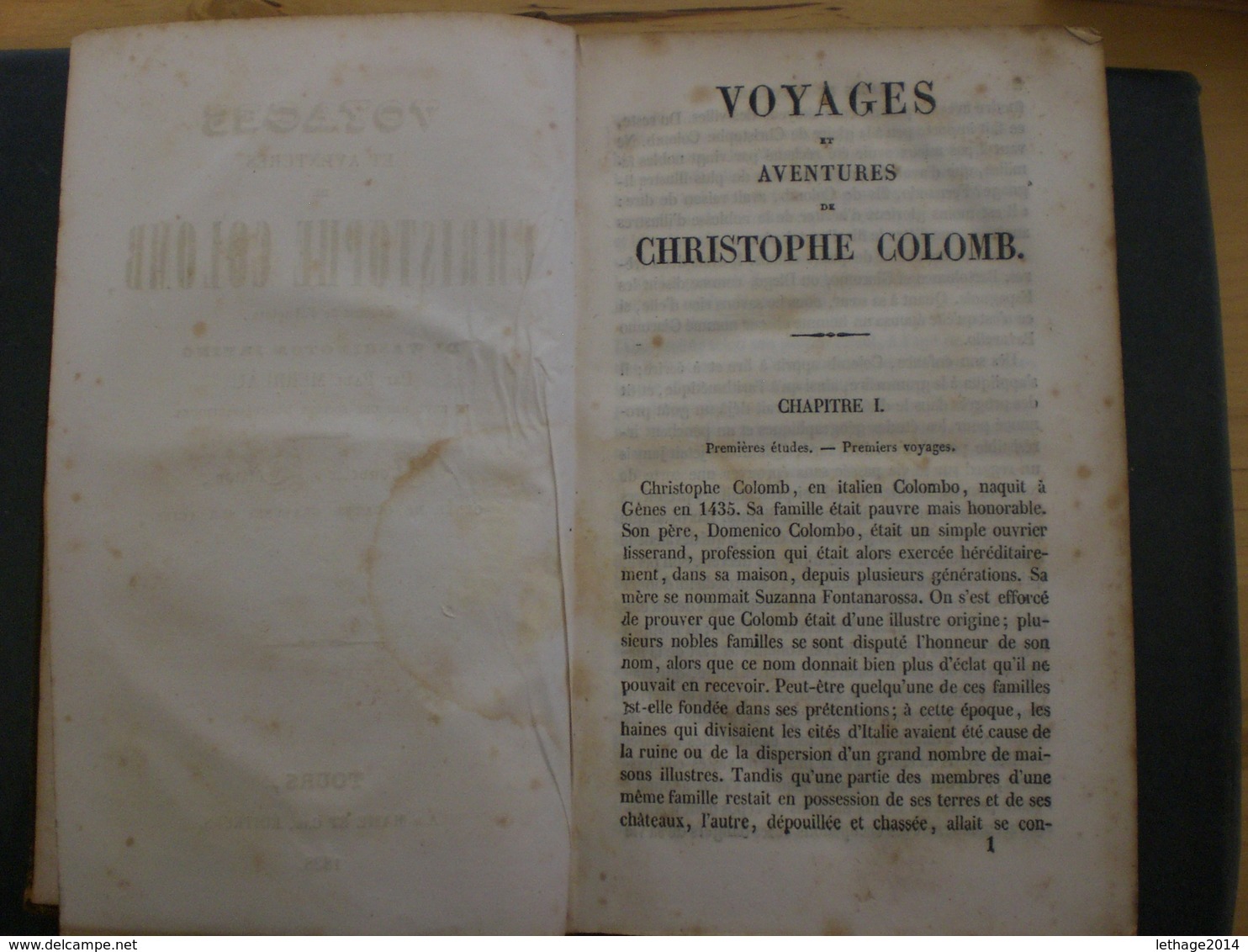 LIBRO ANTICO Livre Ancien Les Voyages De Christophe Colomb 1838 écrit En Français - 1801-1900