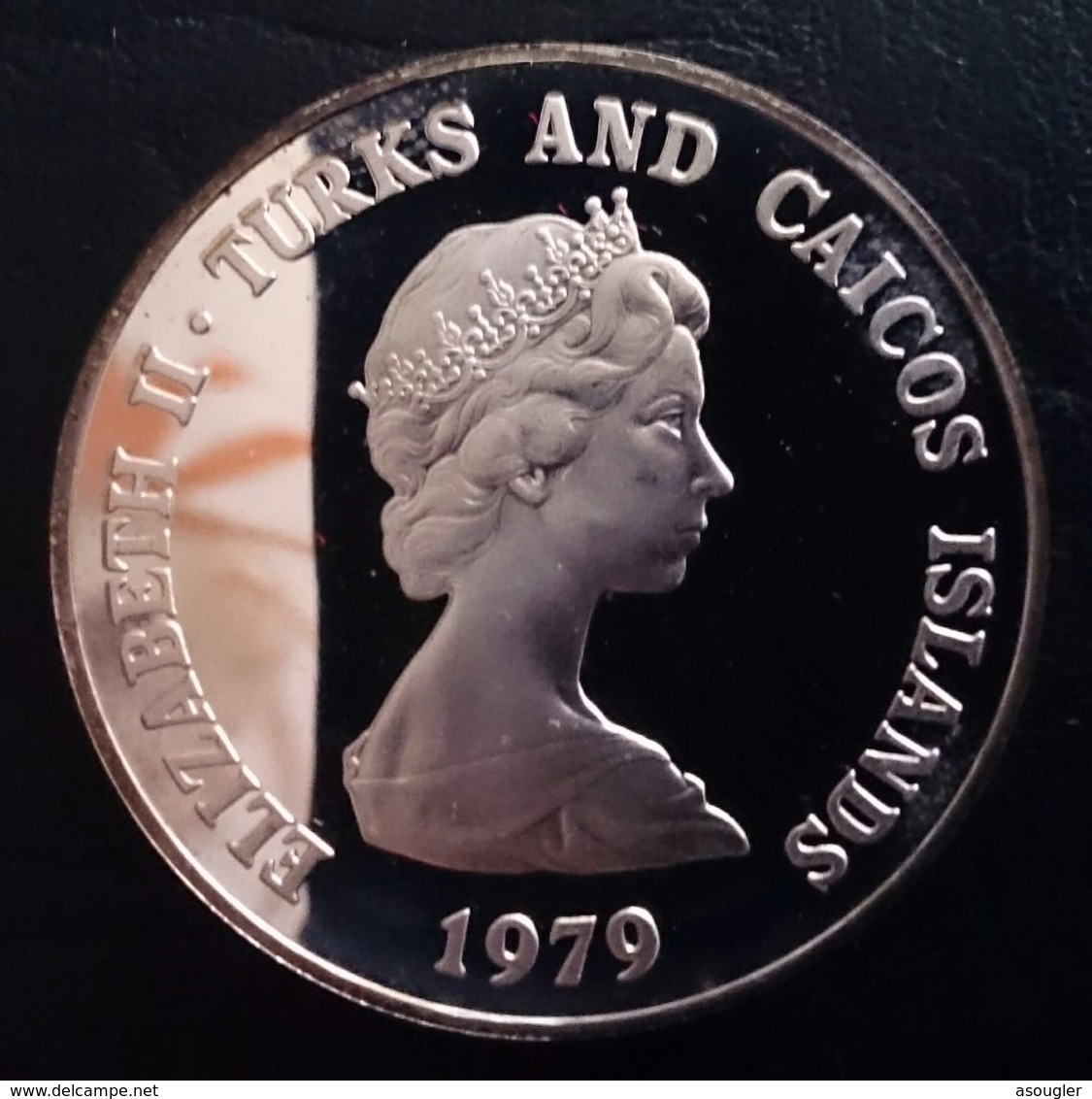 Turks And Caicos Islands 10 CROWNS 1979 SILVER PROOF "10th Anniversary - Prince Charles' I" Free Shipping Via Registered - Turks & Caicos (Inseln)