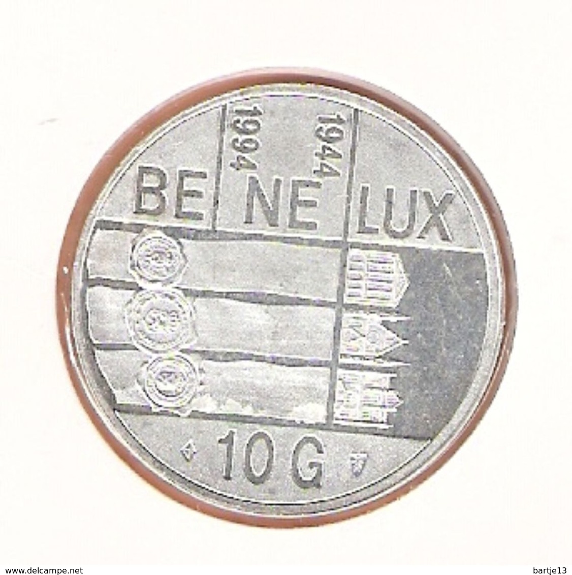 NEDERLAND 10 GULDEN 1994 ZILVER UNC BENELUX 1944/1994 - Monnaies D'or Et D'argent