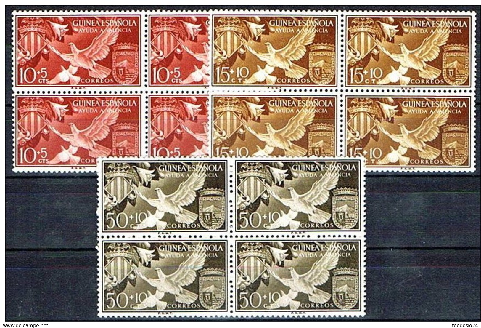 GUINEA ESPAÑOLA EDIFIL 373/5 ** MNH  BL4 - Spaans-Guinea