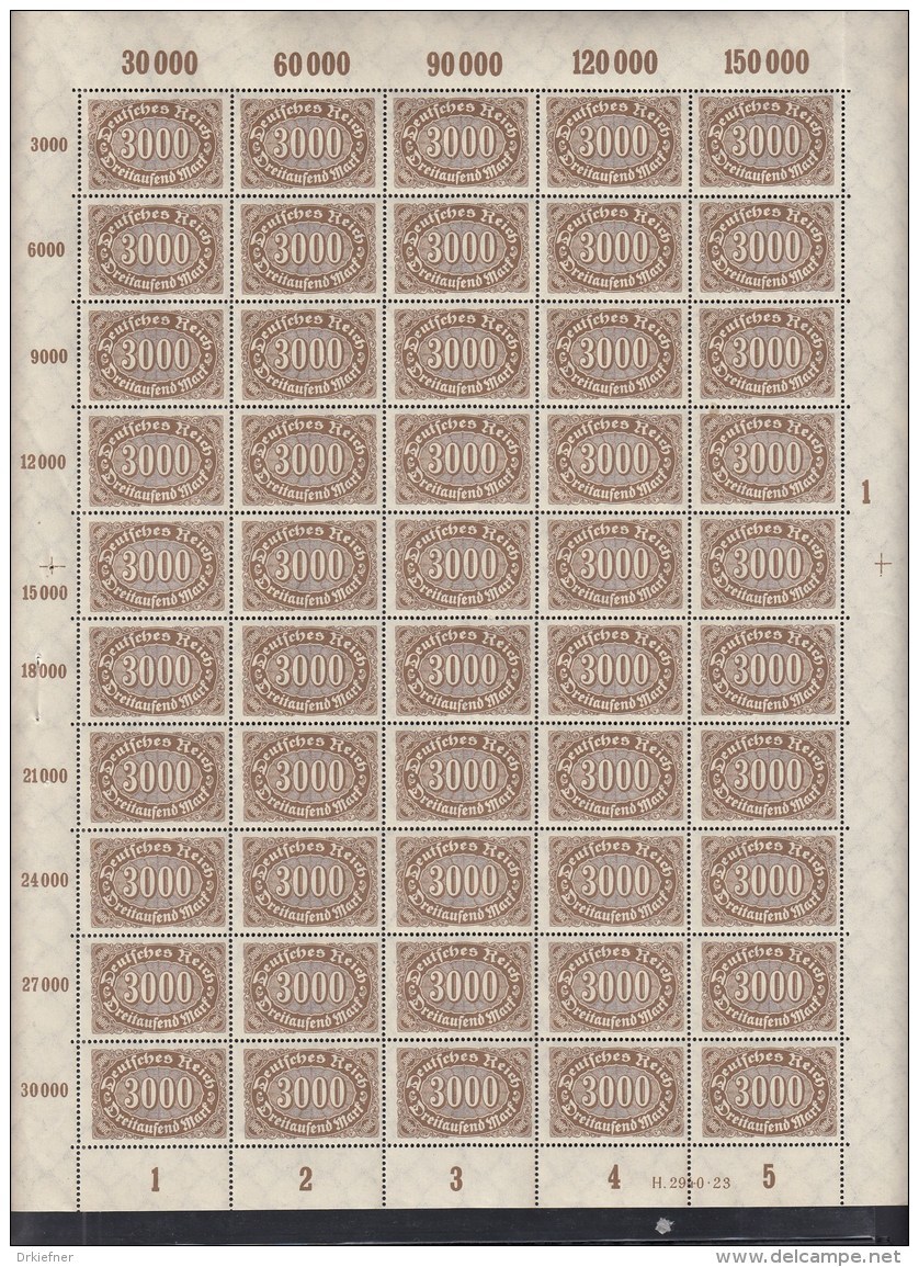 INFLA DR 254 B, Kompletter Schalterbogen (50 Marken) PlNr. 1 Postfrisch **, HAN H 2940.23 - Sonstige & Ohne Zuordnung