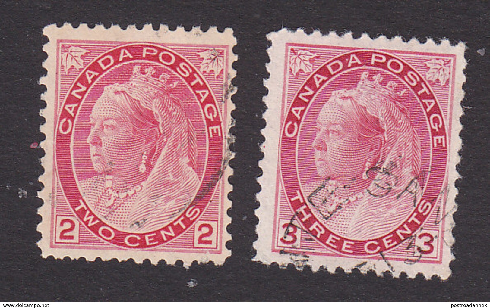 Canada, Scott #77-78, Used, Queen Victoria, Issued 1898 - Oblitérés