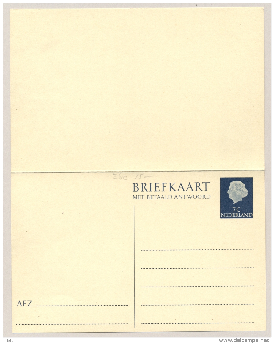 Nederland - 1954 - 7+7 Cent Juliana En Profil, Briefkaart G316 - Ongebruikt - Postal Stationery