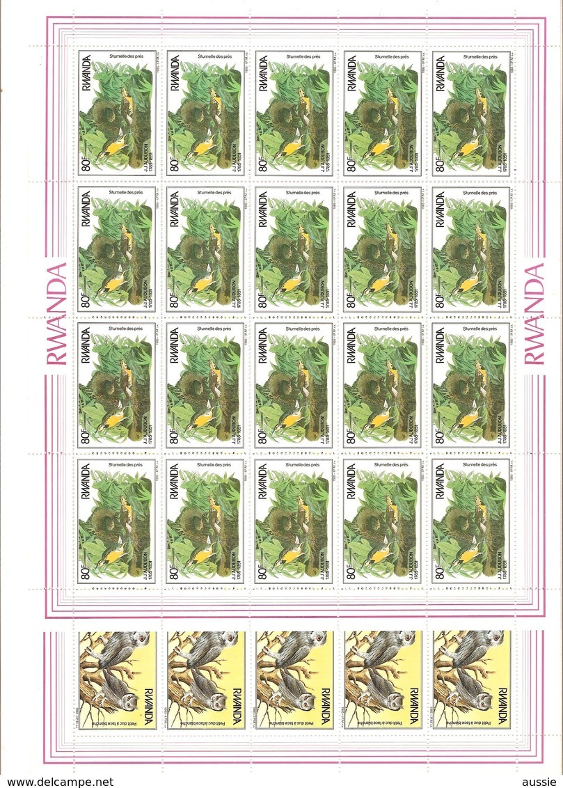 Rwanda Ruanda 1985 OCBn° 1245-1248 *** MNH 20 Séries Cote 550 Euro Faune Oiseaux Vogels Birds Audubon - Nuevos