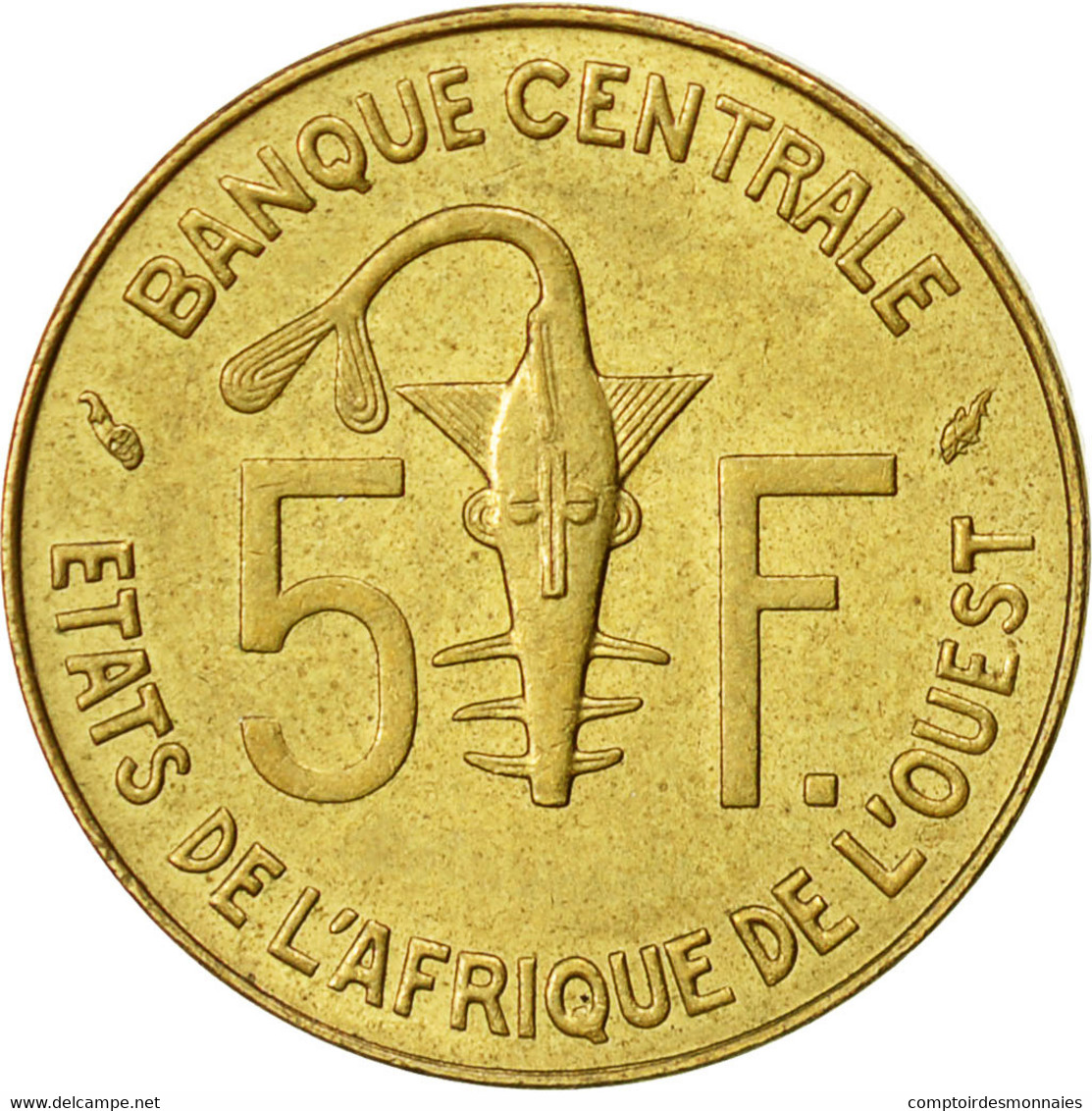West African States, 5 Francs, 1982, SUP, Aluminum-Nickel-Bronze, KM:2a - Ivoorkust