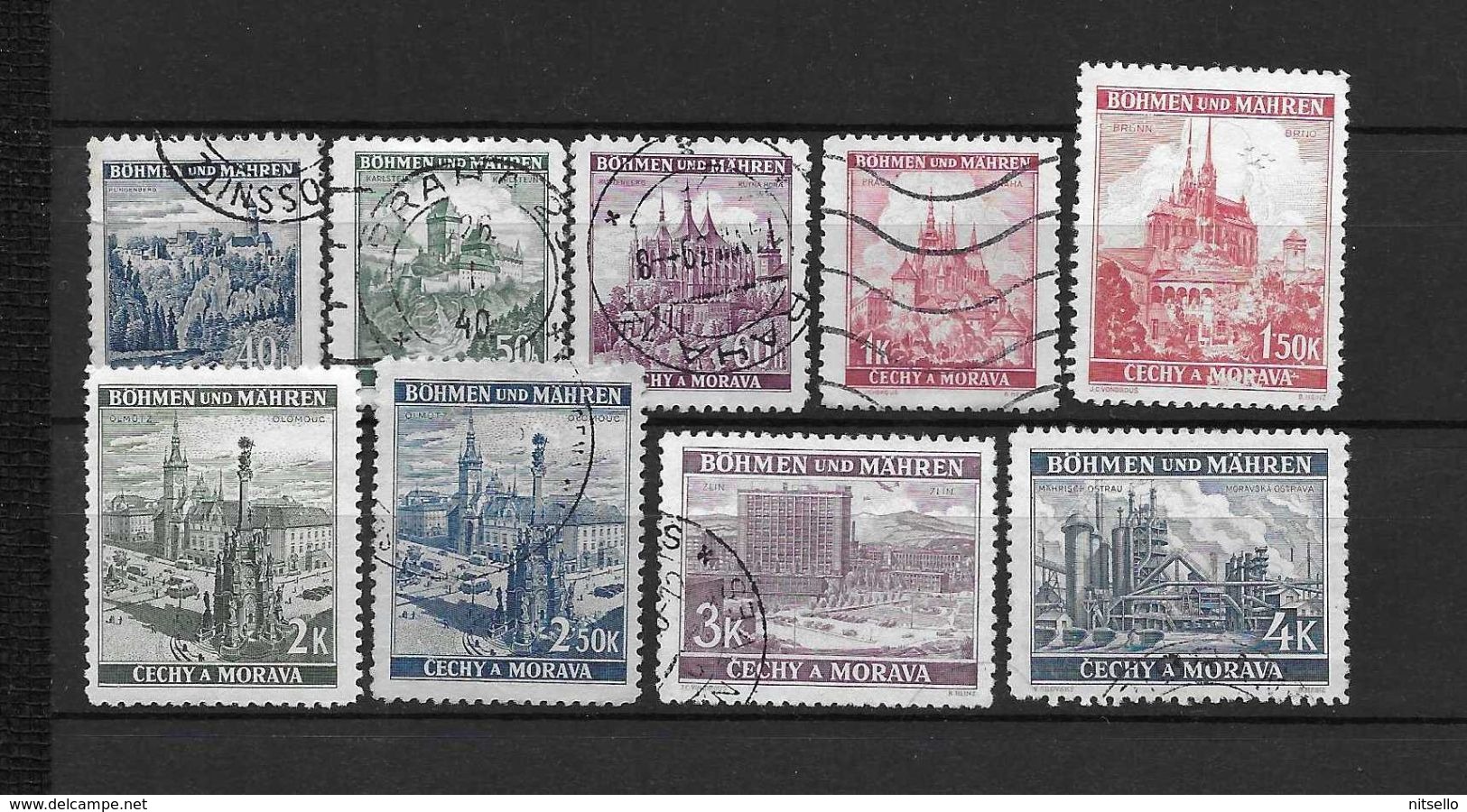 LOTE 2148 A  ///  BOHEMIA Y MORAVIA   YVERT Nº: SELLOS DE LA SERIE 25/37 - Used Stamps