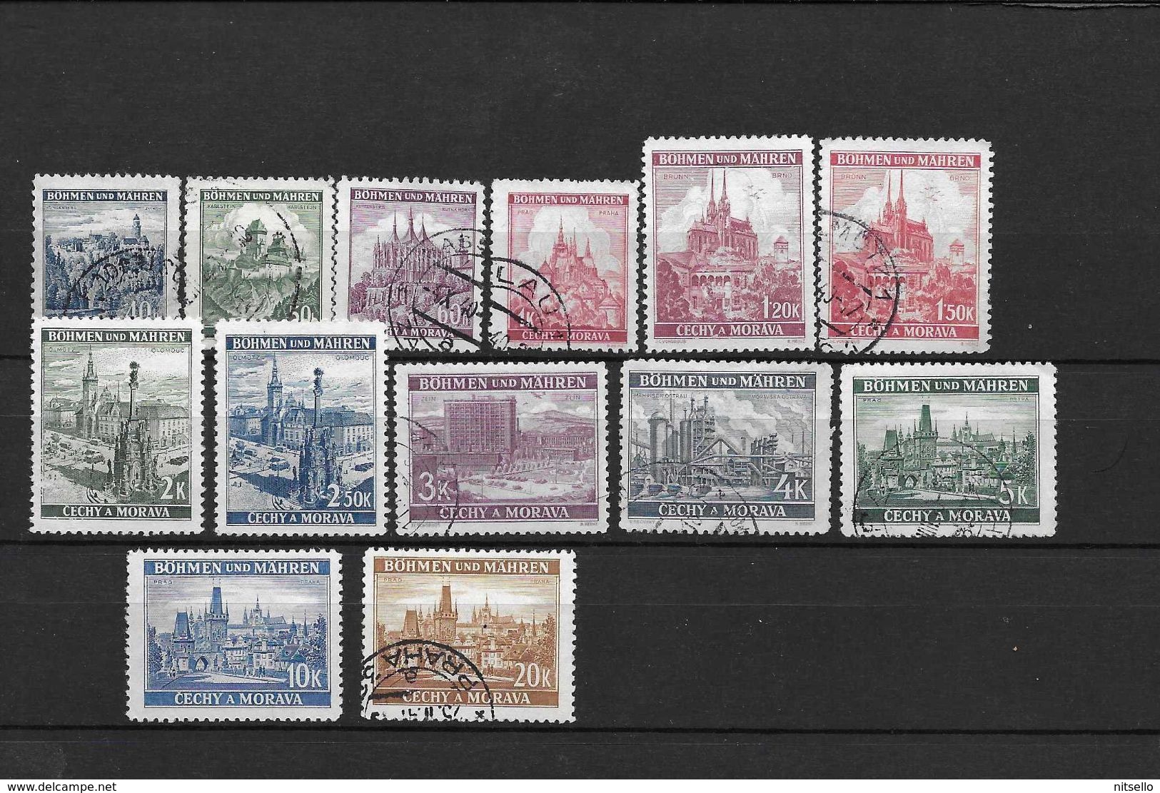 LOTE 2148  ///  BOHEMIA Y MORAVIA   YVERT Nº:  25/37 - Used Stamps