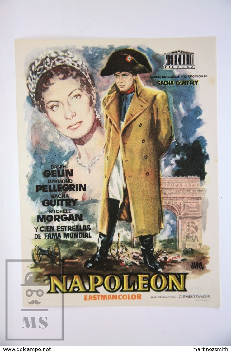 1955 Cinema/ Movie Advertising Leaflet - Napoléon - Raymond Pellegrin,  Daniel Gélin,  Orson Welles - Cinema Advertisement