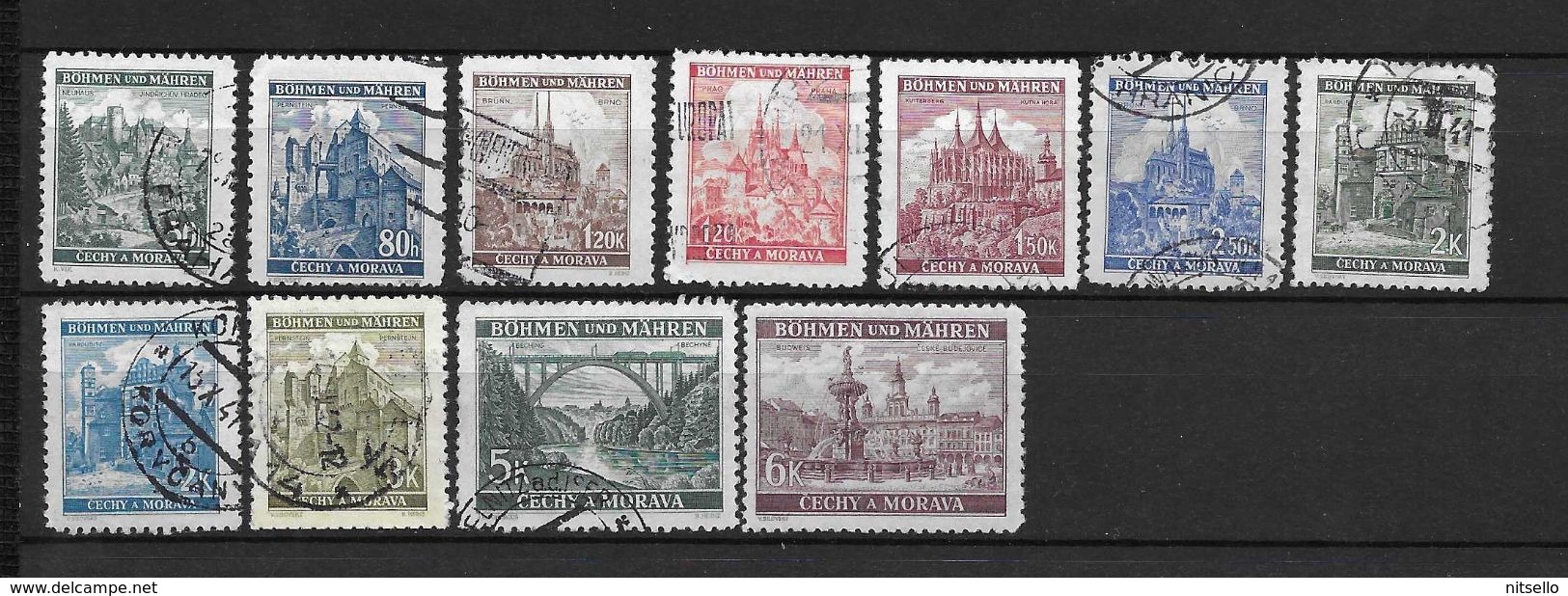 LOTE 2148 A  ///  BOHEMIA Y MORAVIA   YVERT Nº:  SELLOS DE LA SERIE 47/60 - Used Stamps