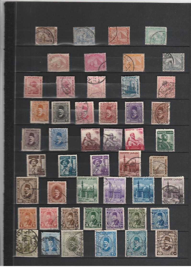 EGYPTE -LOT DE TIMBRES ANCIENS ET CONTEMPORAINS.-VOIR LES 5 SCANS. - Collections (en Albums)