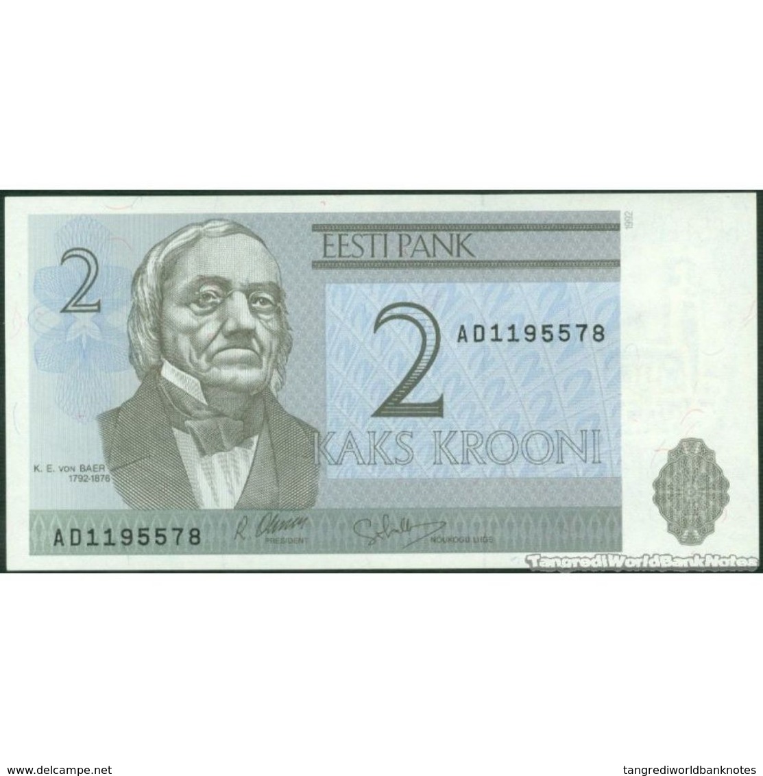 TWN - ESTONIA 70a - 2 Krooni 1992 Prefix AD UNC - Estonia