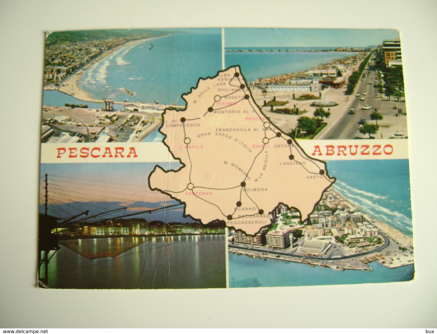 PESCARA    Carte Geographique   CARTINA GEOGRAFICA   MAPPA MAPS   VIAGGIATA    COME DA FOTO  PIEGA ANGOLO - Carte Geografiche