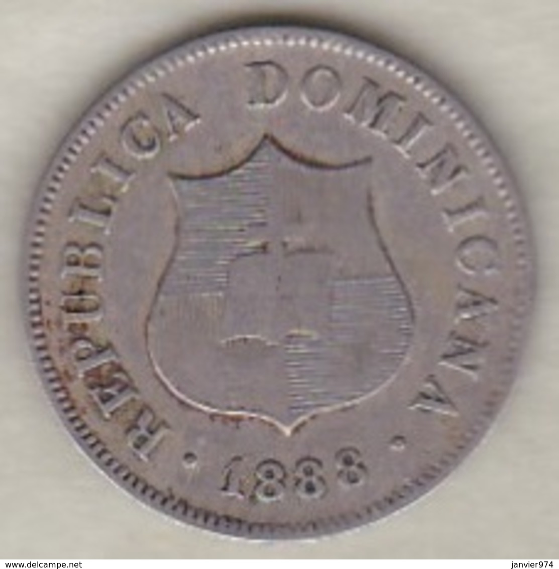 Republique Dominicaine . 2 ½ Centavos 1888 A Paris , KM# 7.3 - Dominicaine