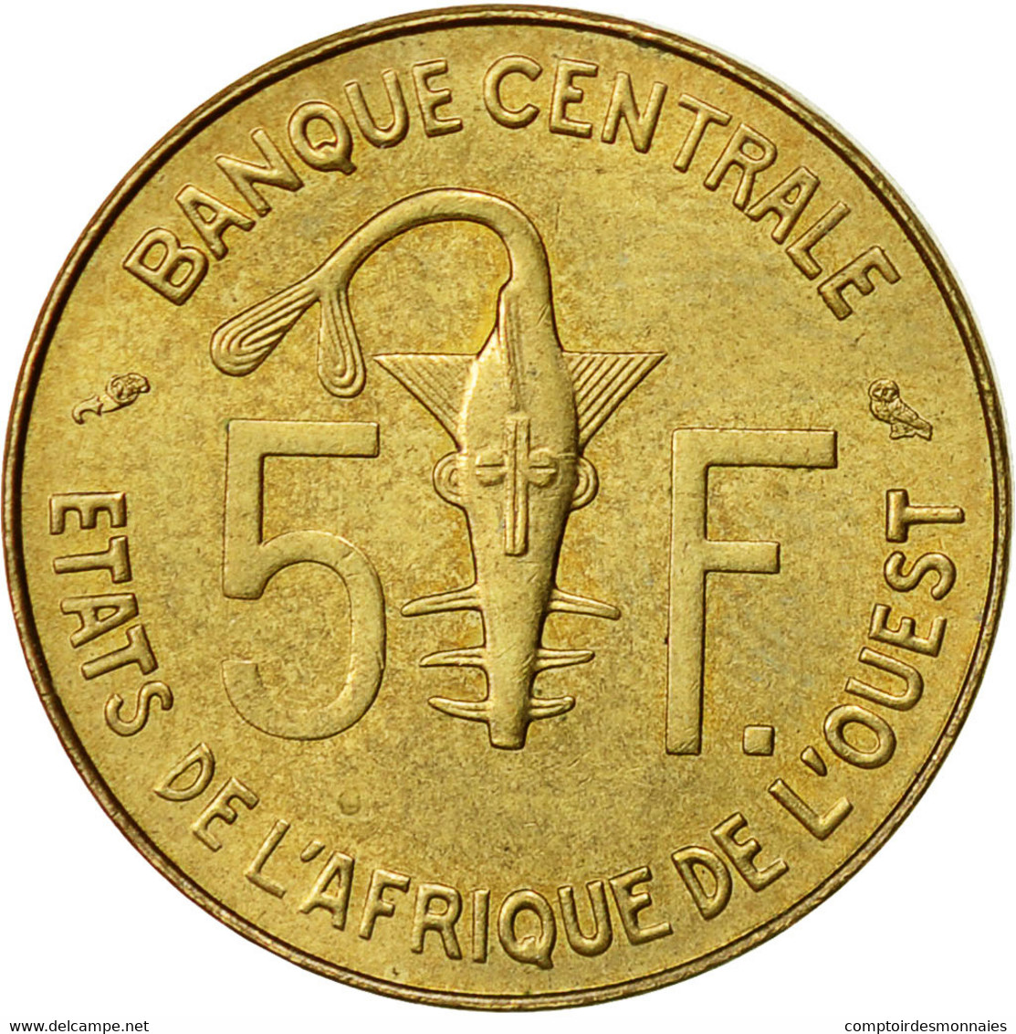 West African States, 5 Francs, 1974, TTB+, Aluminum-Nickel-Bronze, KM:2a - Côte-d'Ivoire