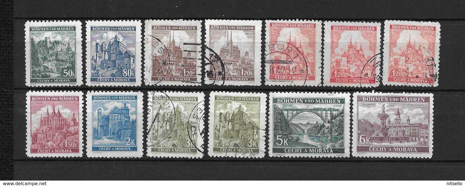 LOTE 2148 A  ///  BOHEMIA Y MORAVIA   YVERT Nº:  SELLOS DE LA SERIE 47/60 - Used Stamps