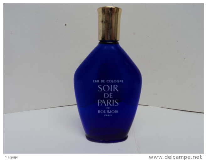 BOURJOIS " SOIR DE PARIS " FLACON EDC  VIDE  10 CM BC INCLUS  LIRE ET VOIR !! - Miniatures Femmes (sans Boite)