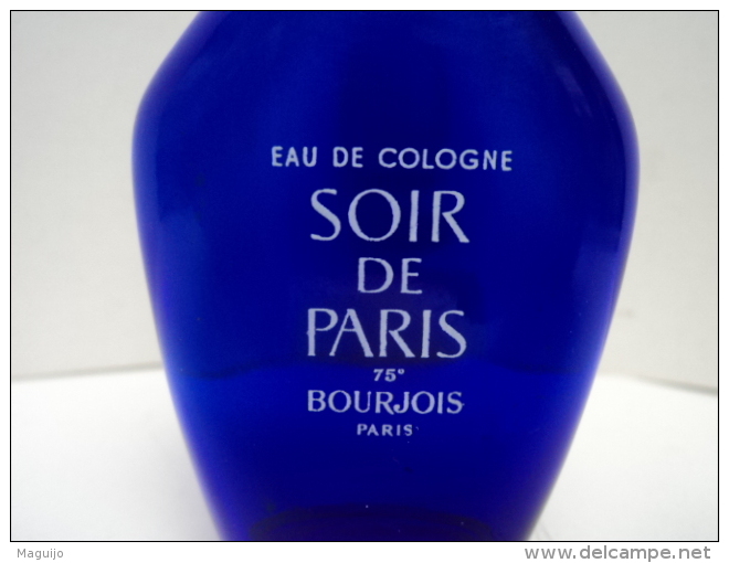 BOURJOIS " SOIR DE PARIS " FLACON EDC  VIDE  10 CM BC INCLUS  LIRE ET VOIR !! - Miniatures Femmes (sans Boite)