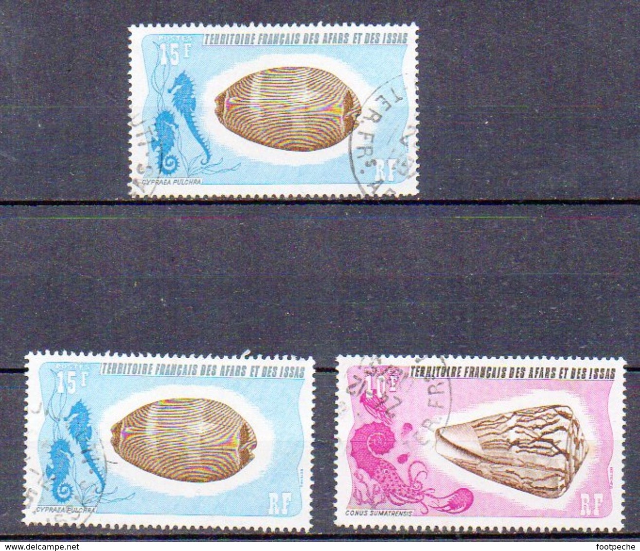 AFARS ET ISSAS    Yvert N°    400 401  COQUILAGES       1975  N° GU 298 - Gebraucht