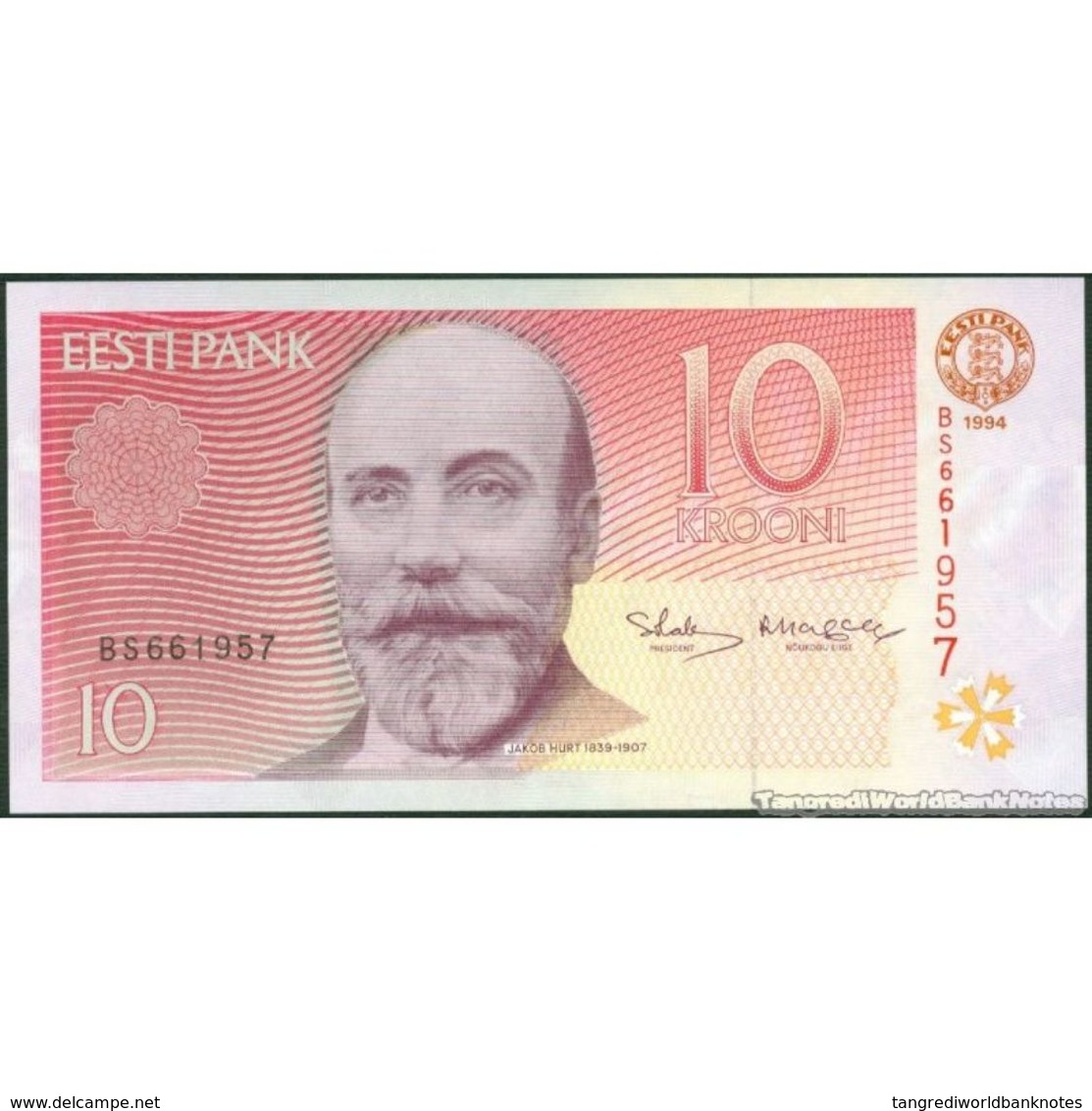 TWN - ESTONIA 77a - 10 Krooni 1994 Prefix BS UNC - Estonia