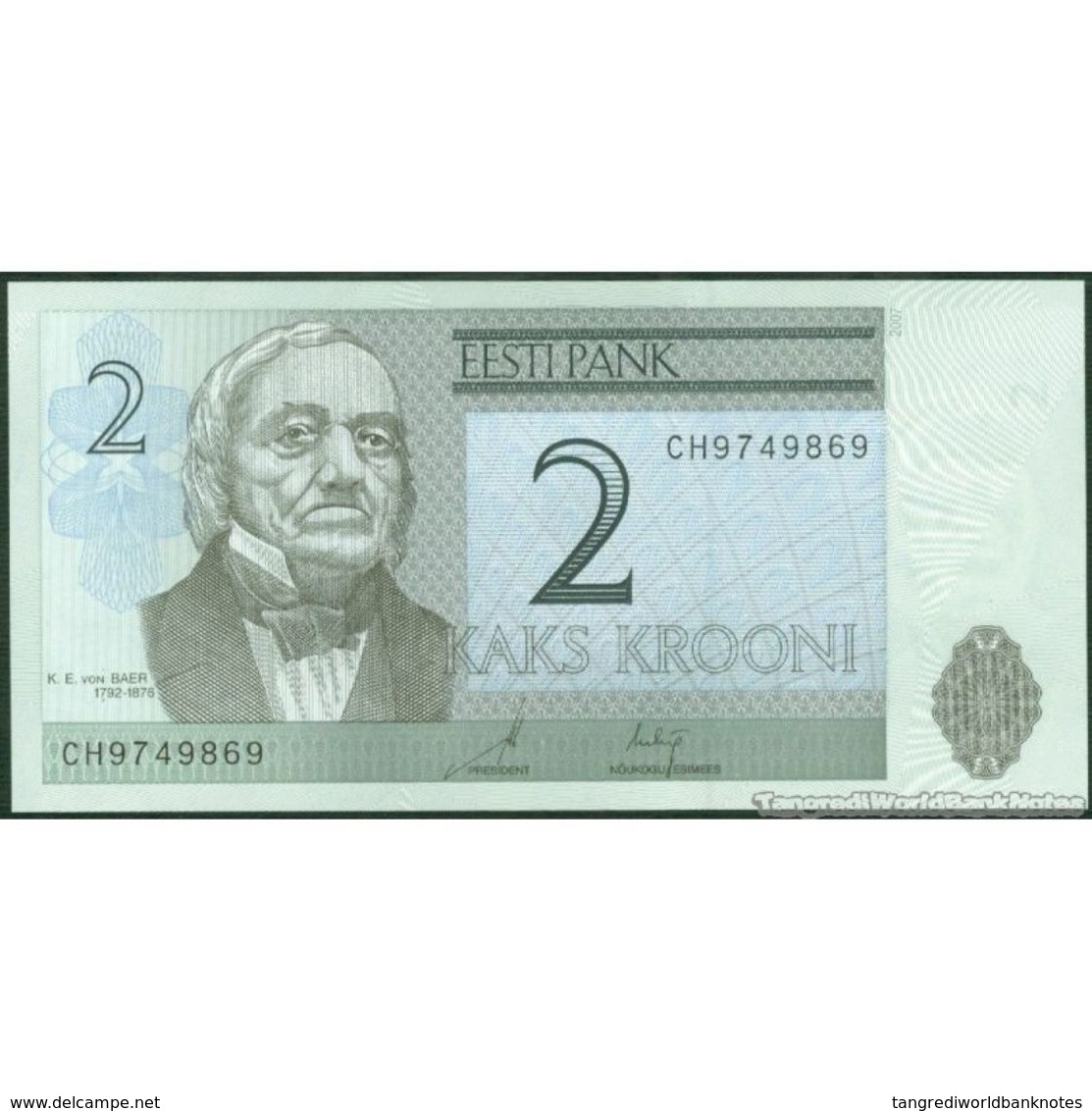 TWN - ESTONIA 85b - 2 Krooni 2007 Prefix CH UNC - Estonia