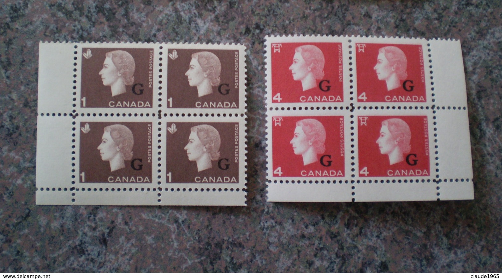 Canada 1963 # O46 - O48 Overprint Queen Cameo Mint 2 Block - Sovraccarichi