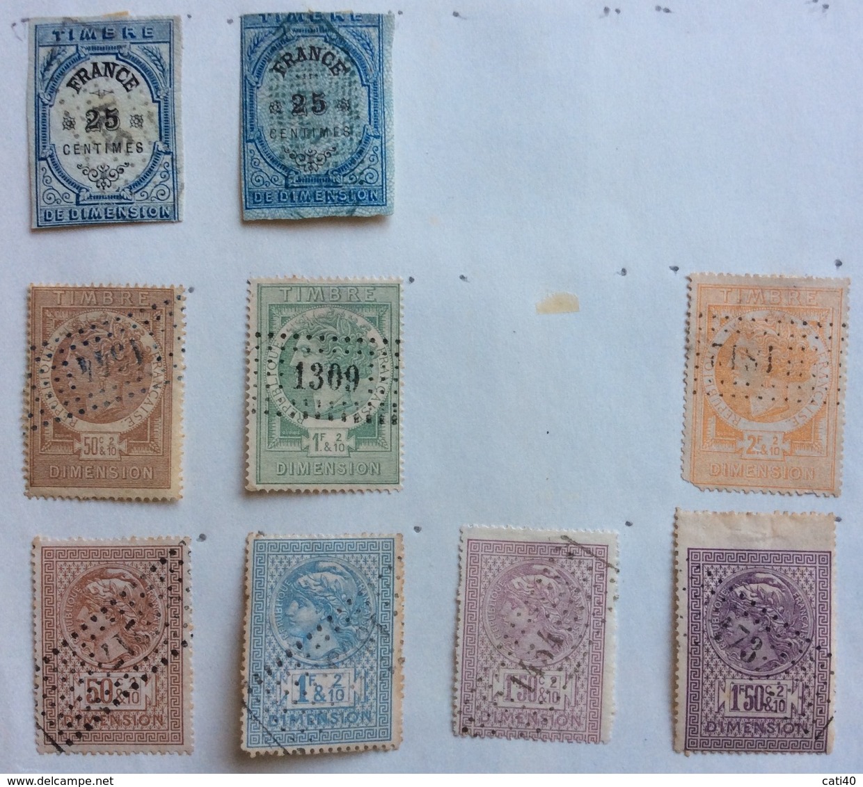 FRANCIA TIMBRE FISCAL  9 Stamps - Sonstige & Ohne Zuordnung