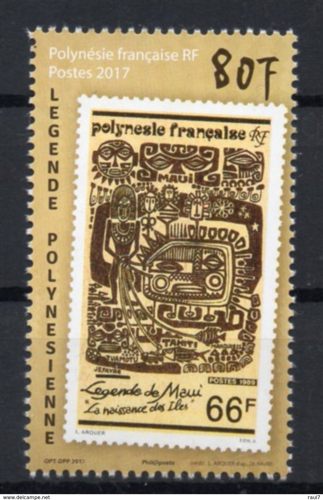 Polynésie Française 2017 - Légende Poly. Timbre Sur Timbre - 1 Val Neufs // Mnh - Unused Stamps