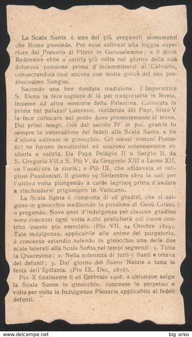 La SCALA SANTA Di Roma Con I Suoi 28 Scalini - (inizio Novecento) - "Riproduzione" - Santini