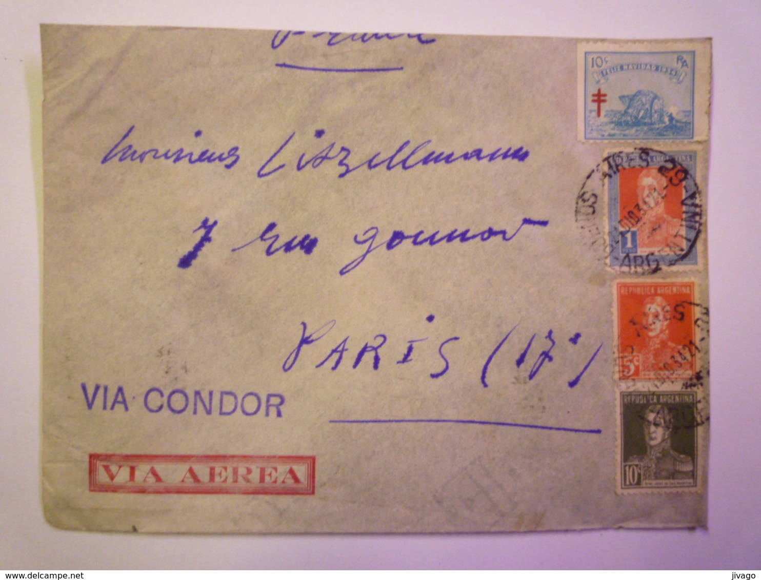 ENVELOPPE  Au Départ De  BUENOS AIRES  à Destination De  PARIS  1935    - Lettres & Documents