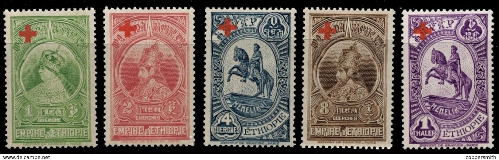 (057) Ethiopia / Ethiopie  1936 / Red Cross / Croix Rouge / Rotes Kreuz  ** / Mnh  Michel 191-195 - Ethiopia