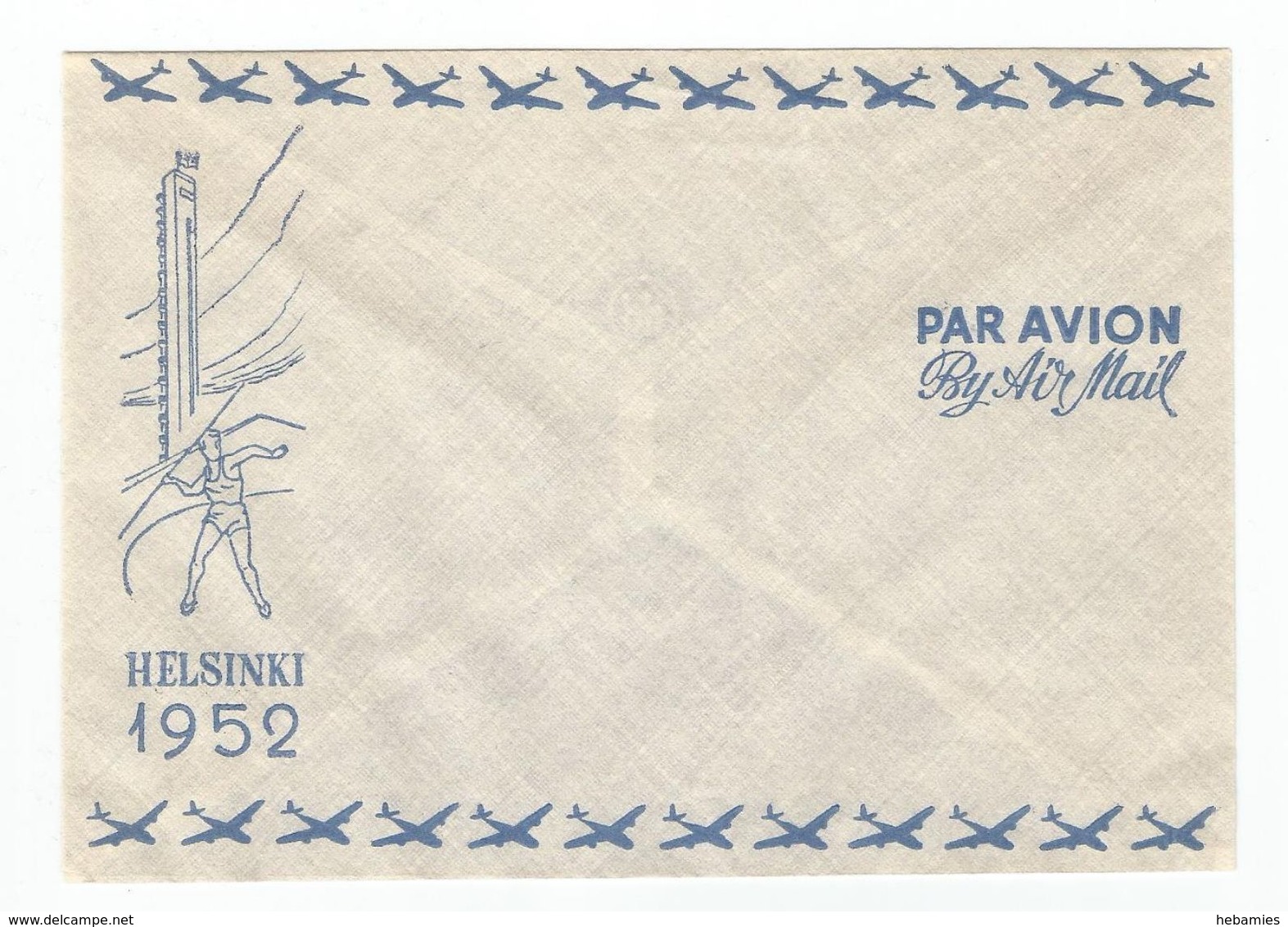 FINLAND -  HELSINKI - 15th SUMMER OLYMPICS  - UNUSED ORIGINAL AIR MAIL COVER - - - Jeux Olympiques