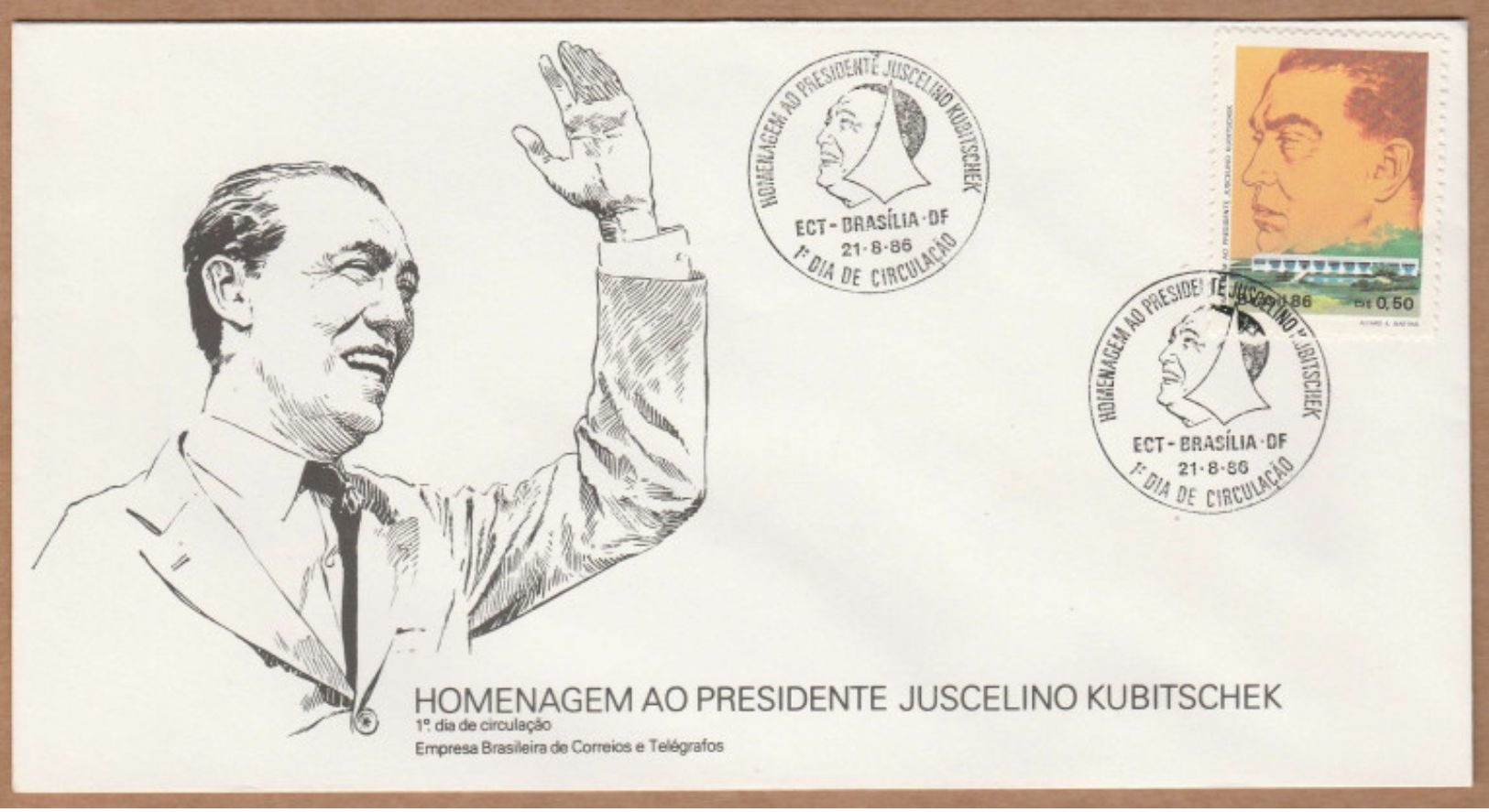 FDC Homenagem Ao Presidente Juscelino Kubitschek - 1986 - FDC