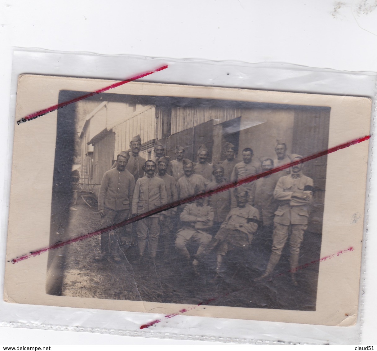 Groupe De Militaire à Raon L'Etape (88)carte Photo . - Oorlog 1914-18