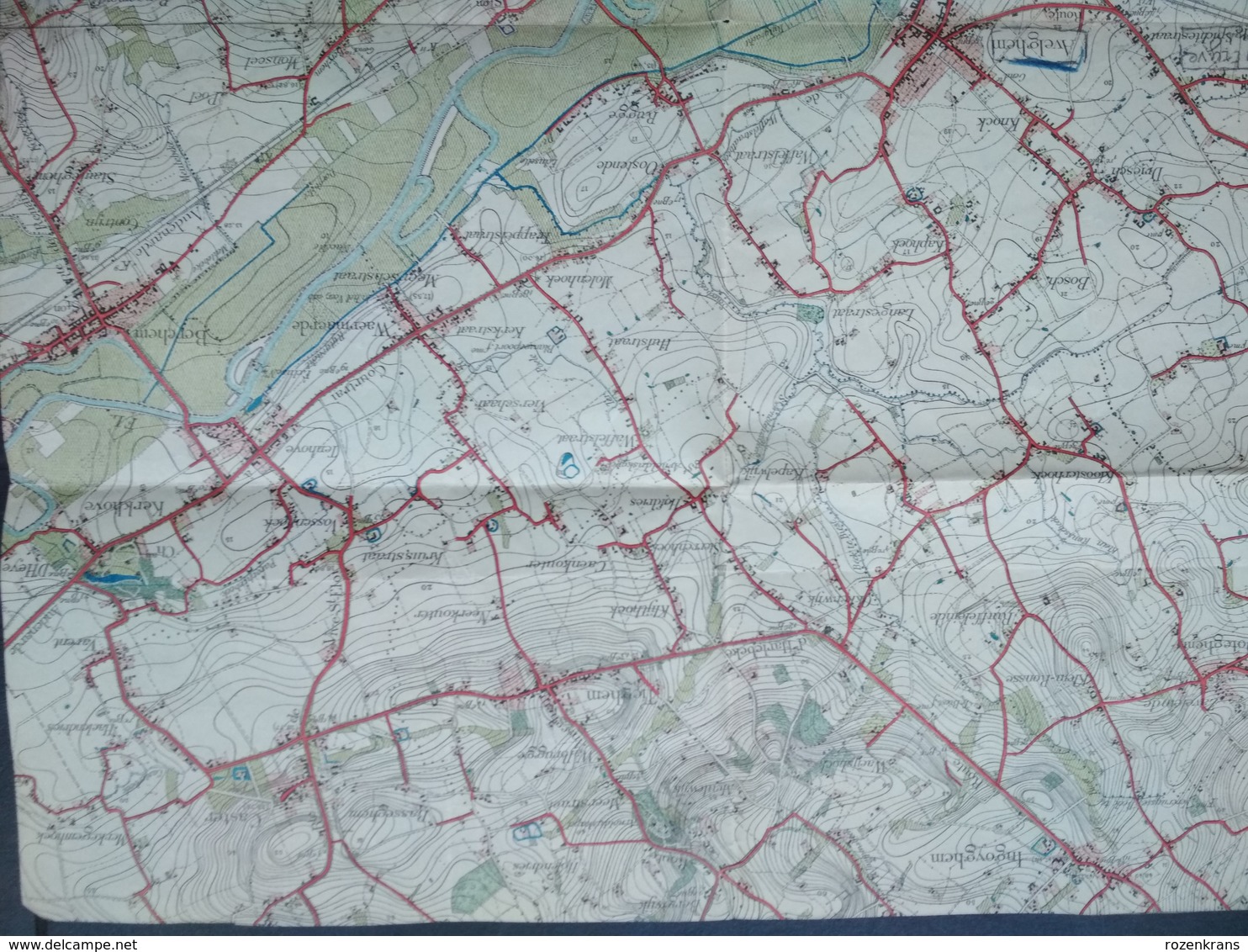 Topografische Kaart STAFKAART Ingooigem Kerkhove Avelgem Escanaffles Orroir Renaix Kluisberg Ruien Tiegem  (uitgesneden) - Cartes Topographiques