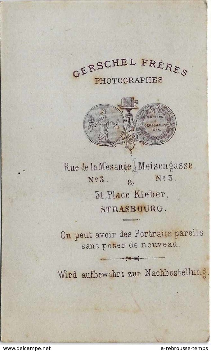 Belle CDV-pose Inhabituelle D'une Femme-mode Second Empire-photo Gerschel Frères à Strasbourg - Anciennes (Av. 1900)