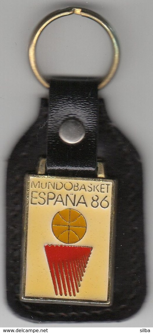 Basketball / Sport / Keyring, Keychain, Key Chain / World Championship, Madrid, Spain 1986 / ESPANA 86 - Bekleidung, Souvenirs Und Sonstige