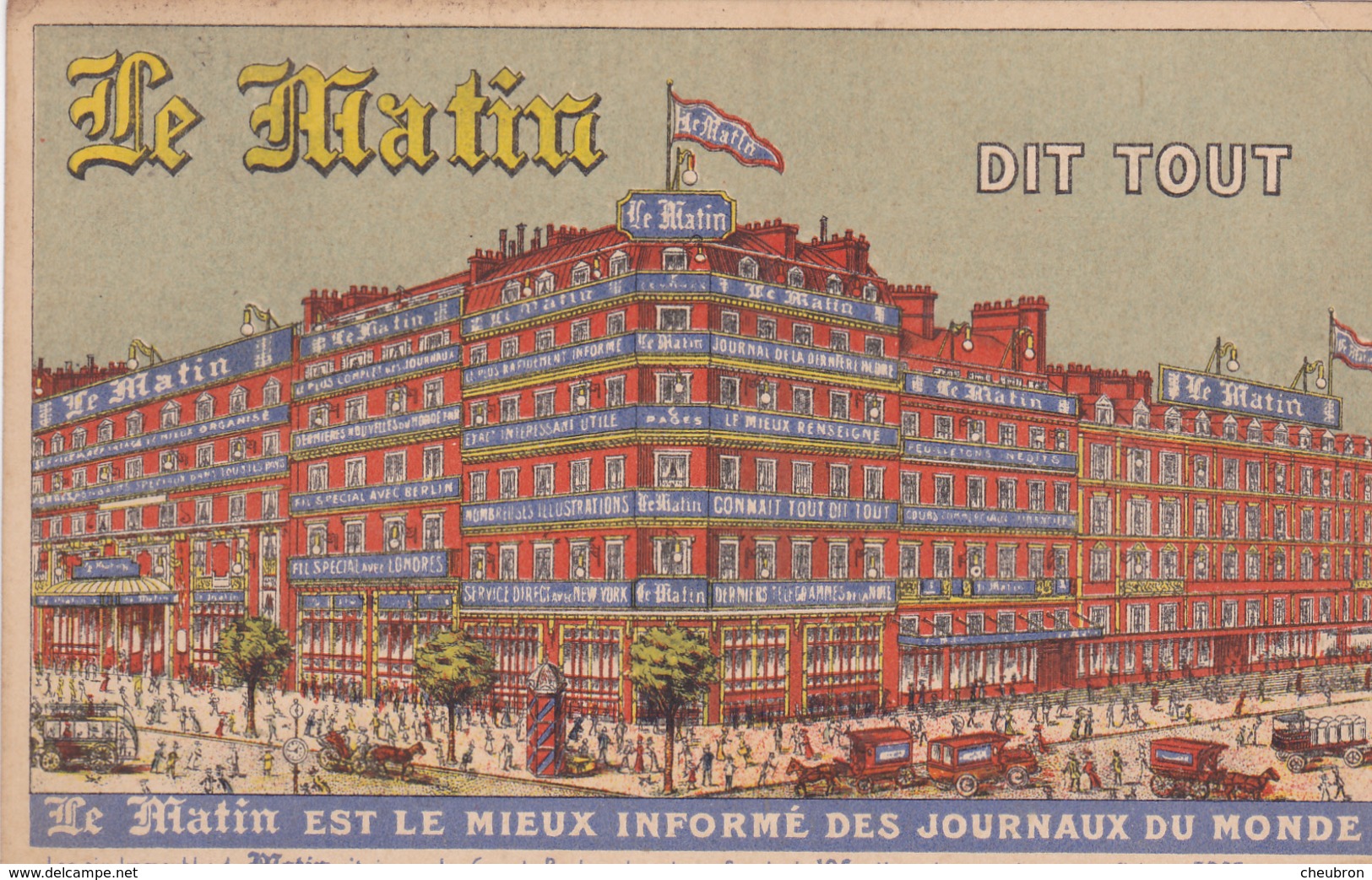 75. PARIS. GRANDS BOULEVARDS.  PUBLICITE DE PRESSE.  JOURNAL " LE MATIN " . ANNEE 1908 - Autres & Non Classés
