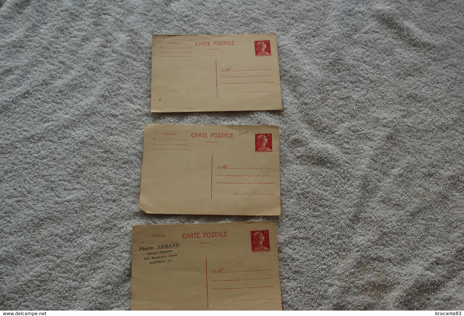 3 Entier Postal Marianne De Muller 15 Fr - Lots Et Collections : Entiers Et PAP