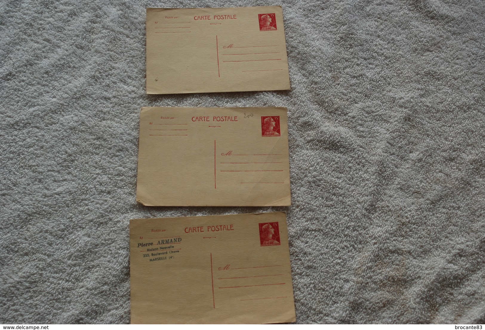 3 Entier Postal Marianne De Muller 15 Fr - Lots Et Collections : Entiers Et PAP