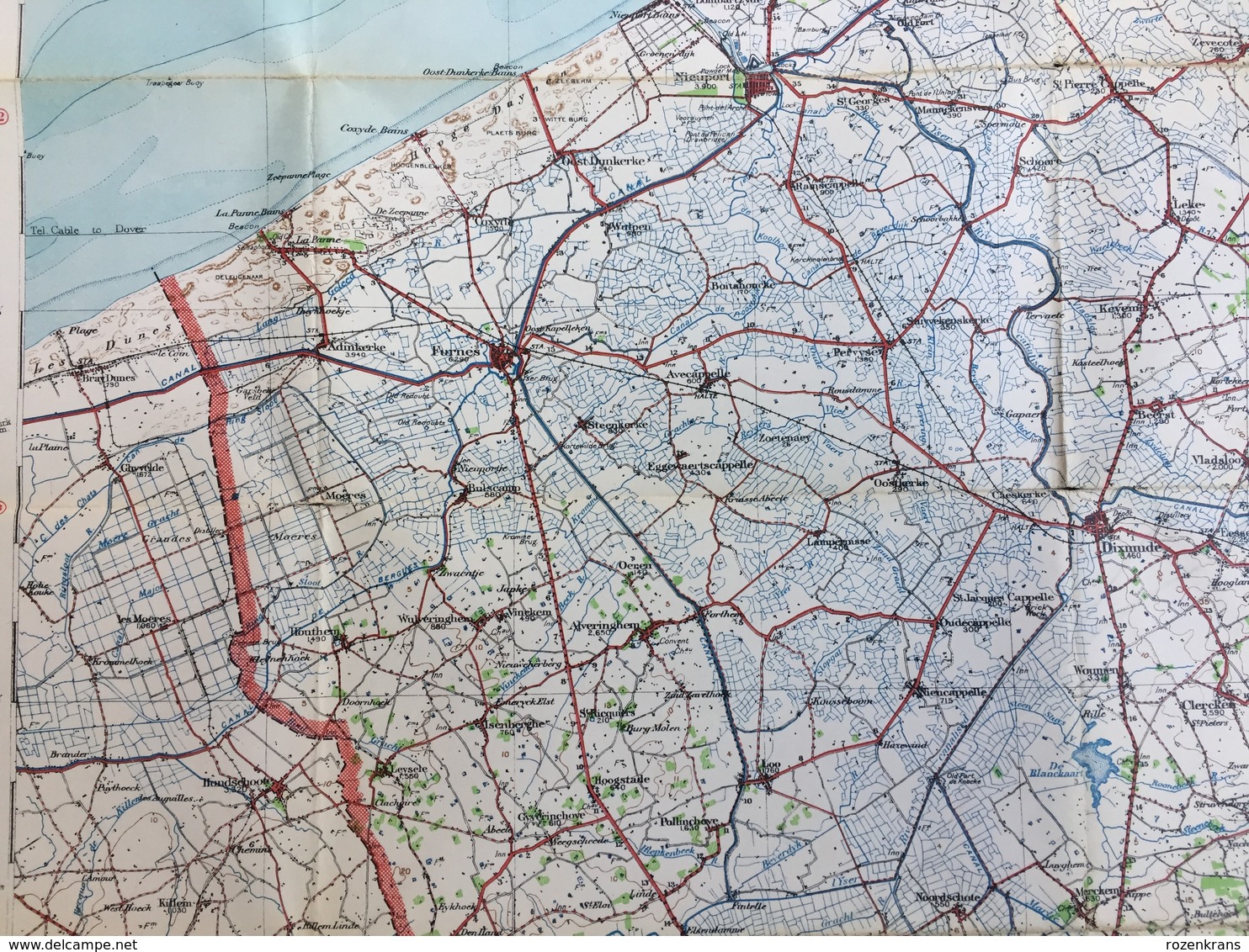 Topografische En Militaire Kaart STAFKAART 1911 War Office Oostende Ieper Zonnebeke Zillebeke Passendale Diksmuide - Topographical Maps