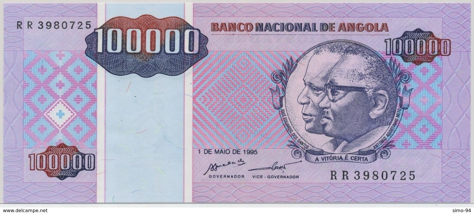 Angola P.139 100000 Kwanzas 1995   Unc - Angola