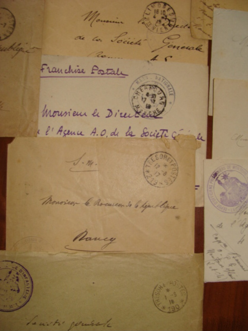 LOT 320 LETTRES CPA  CACHET MILITAIRE DE 1914 AUX ANNEES 1960 MARCOPHILIE TRESOR ET POSTE VOIR PHOTOS DU LOT