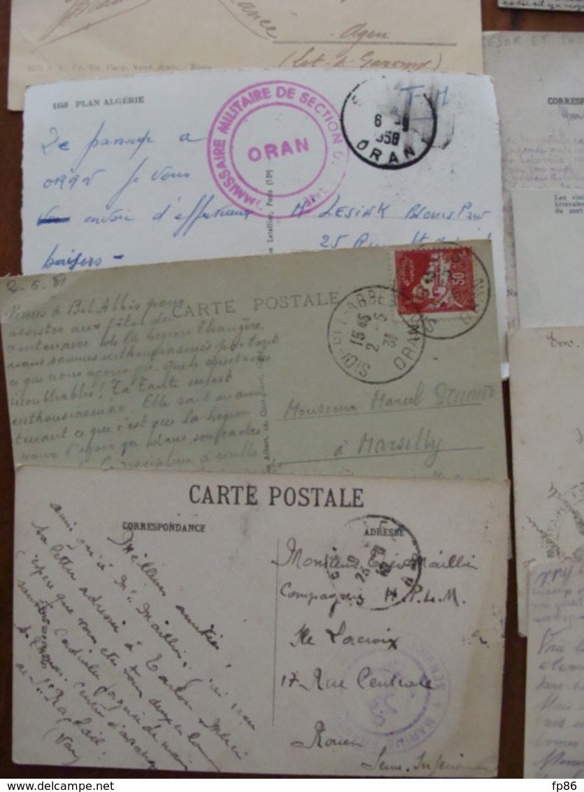 LOT 320 LETTRES CPA  CACHET MILITAIRE DE 1914 AUX ANNEES 1960 MARCOPHILIE TRESOR ET POSTE VOIR PHOTOS DU LOT